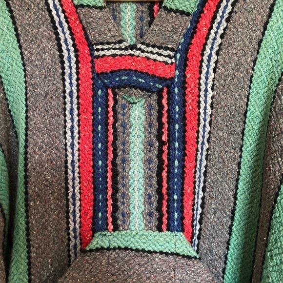 Vintage Grunge Handmade Festival Beach Baja Pullover Hoodie Large - Picture 2 of 12